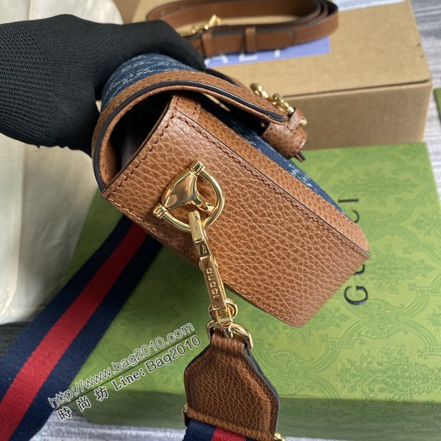 Gucci2021新顏色女包 古馳迷你牛仔小挎包 Gucci爆款馬鞍包 658574  ydg3189